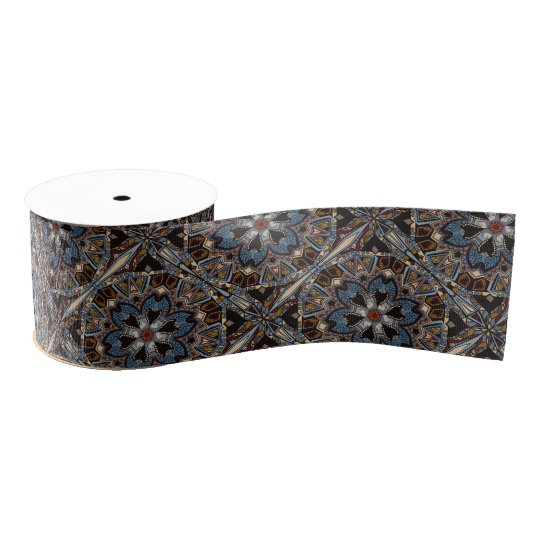 Ethnic tribal fashion abstract pattern grosgrain ribbon