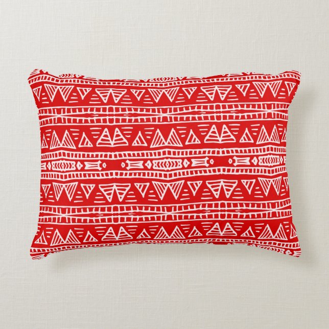 Ethnic Tribal Motifs Striped Pattern Accent Pillow (Front)
