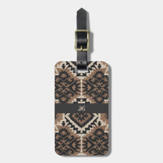 Ethnic Tribal Mudcloth Black & Tan Luggage Tag