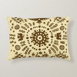 Ethnic tribal native prehistoric eagle solar symbo accent pillow