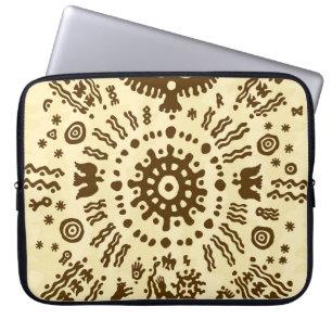 Ethnic tribal native prehistoric eagle solar symbo laptop sleeve