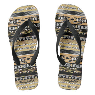 Ethnic , tribal, ornament flip flops