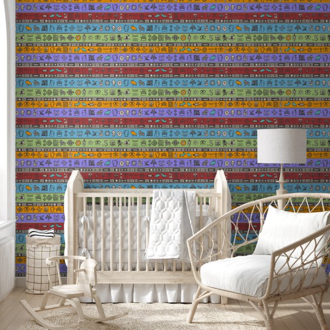 Ethnic tribal pattern - asian aztec africans 2 wallpaper (Kids)