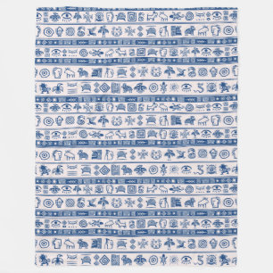 Ethnic tribal pattern - asian aztec africans 4 fleece blanket