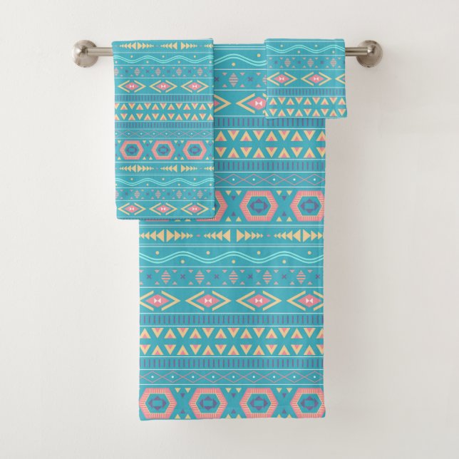 Ethnic Tribal Pattern Bath Towel Set (Insitu)
