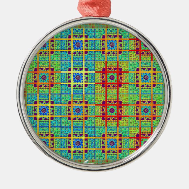 Ethnic tribal pattern.jpg metal ornament (Front)