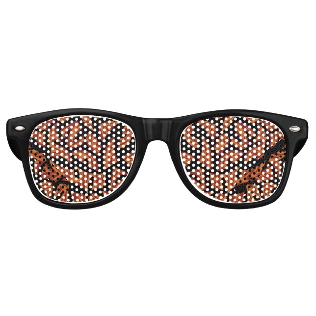 Ethnic Tribal Pattern Orange Brown Black Retro Sunglasses (Front)