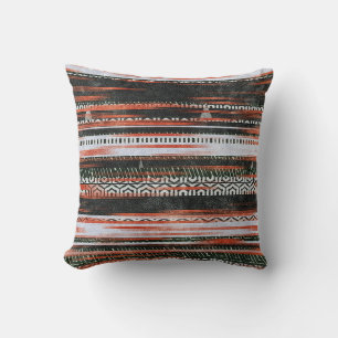 Ethnic tribal stripes: rug design. throw pillow