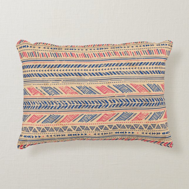 Ethnic tribal vintage seamless pattern accent pillow (Front)