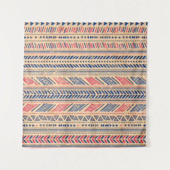 Ethnic tribal vintage seamless pattern tapestry (Front)