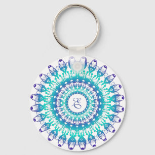 Ethnic turquoise Mandala Keychain