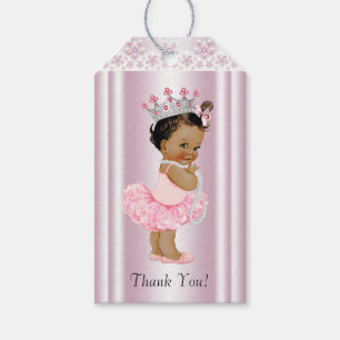 Ethnic Tutu Ballerina Pearl and Lace Baby Shower Gift Tags