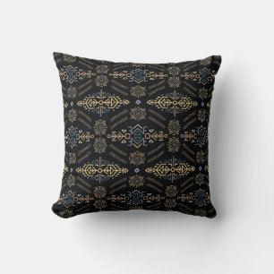 Ethnic Vintage: Hand Drawn Seamless Pattern Throw Pillow