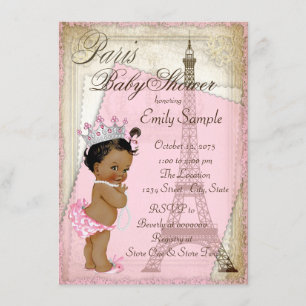 Ethnic Vintage Paris Baby Shower Invitation