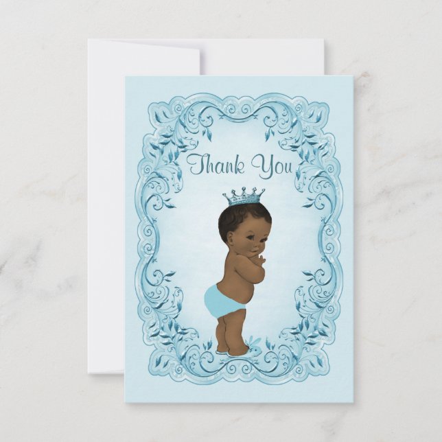 Ethnic Vintage Prince Baby Shower Thank You (Front)