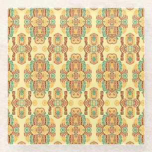 Ethnic Vintage Trend: Bohemian Seamless Tile Glass Coaster