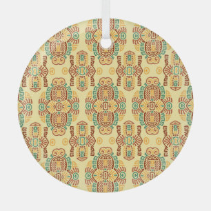 Ethnic Vintage Trend: Bohemian Seamless Tile Glass Ornament