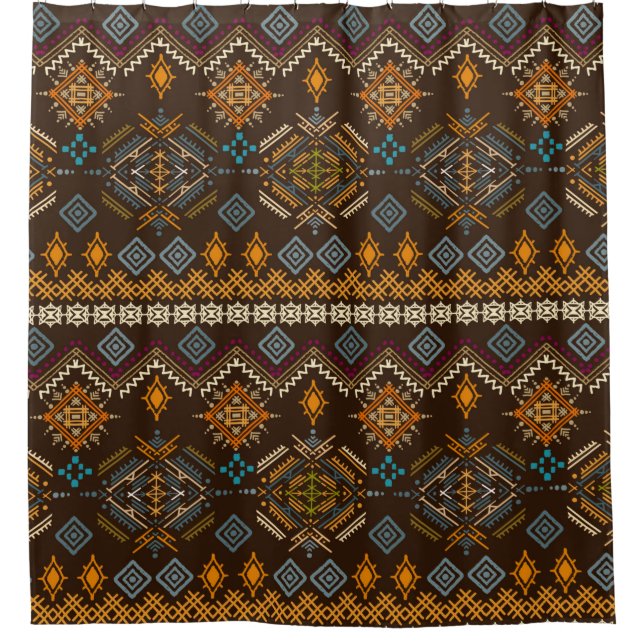 Ethno seamless pattern. Ethnic boho ornament. Trib (Front)