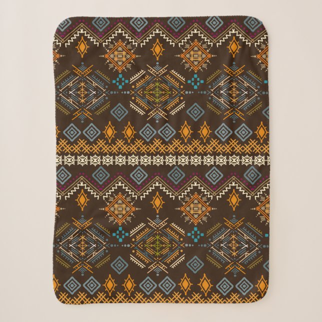 Ethno seamless pattern. Ethnic boho ornament. Trib Sherpa Blanket (Front)