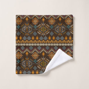 Ethno seamless pattern. Ethnic boho ornament. Trib Wash Cloth