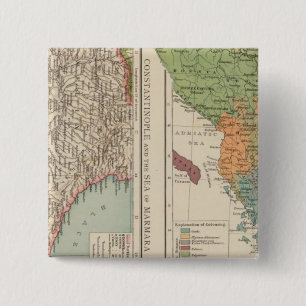 Ethnog Balkan Peninsula, Constantinople 2 Inch Square Button