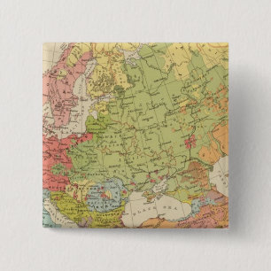 Ethnographic Europe 2 Inch Square Button