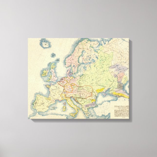 Ethnographic map of Europe Canvas Print (Front)