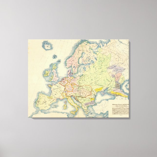 Ethnographic map of Europe Canvas Print (Front)