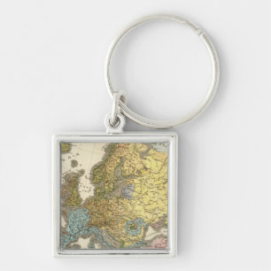 ethnographic map of Europe Keychain