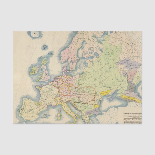 Ethnographic map of Europe Tissue Paper (Front)