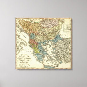 Ethnographic Map of Ottoman Empire Canvas Print