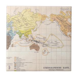Ethnographic Map of the World Tile