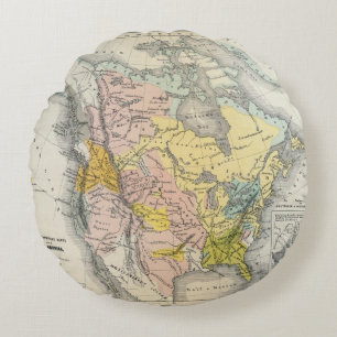 Ethnographs of North America Round Pillow