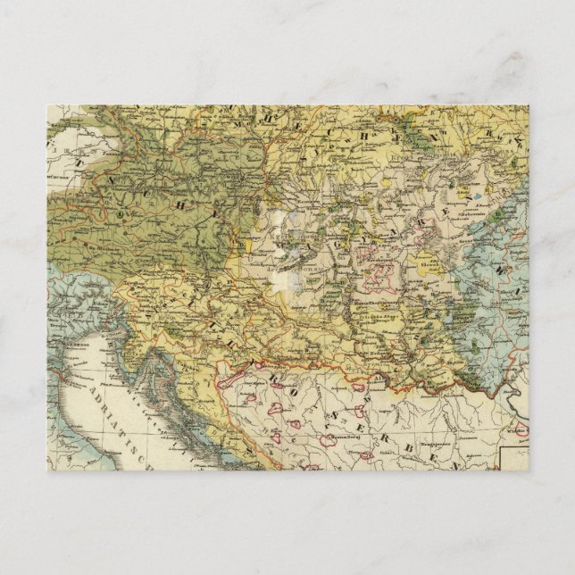 Ethnography Map of Europe Postcard (Front)