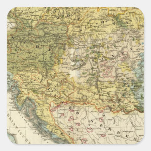 Ethnography Map of Europe Square Sticker