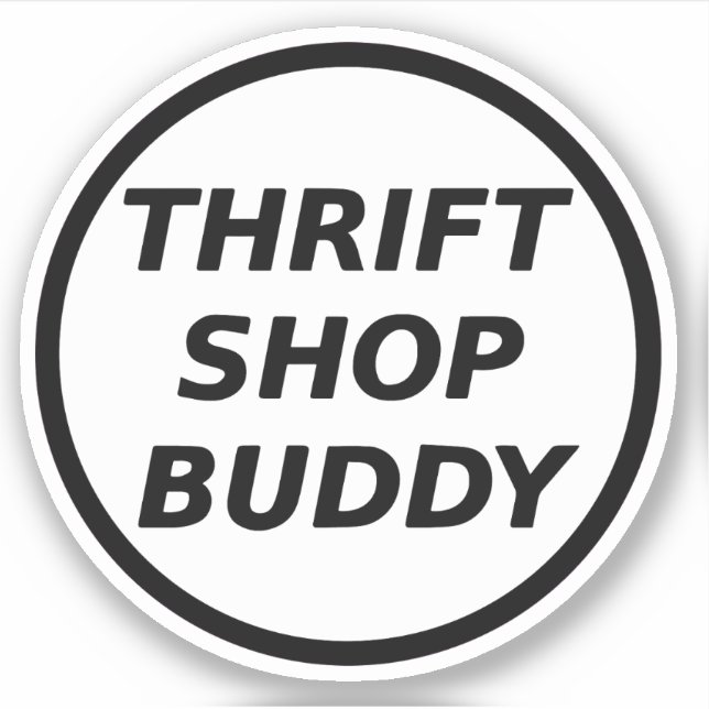 Éthrift Magasin Buddy Merch W&B Logo Sticker Blanc (Devant)