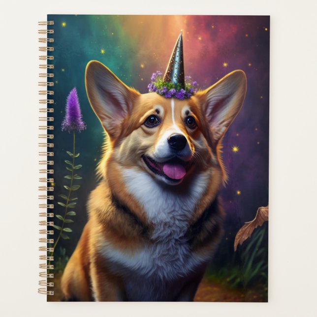 Étincelle le Corgi Unicorn - Rainbow Planner (Devant)