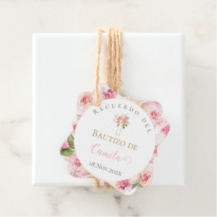 Etiqueta para recuerdos de Bautizo Favour Tags