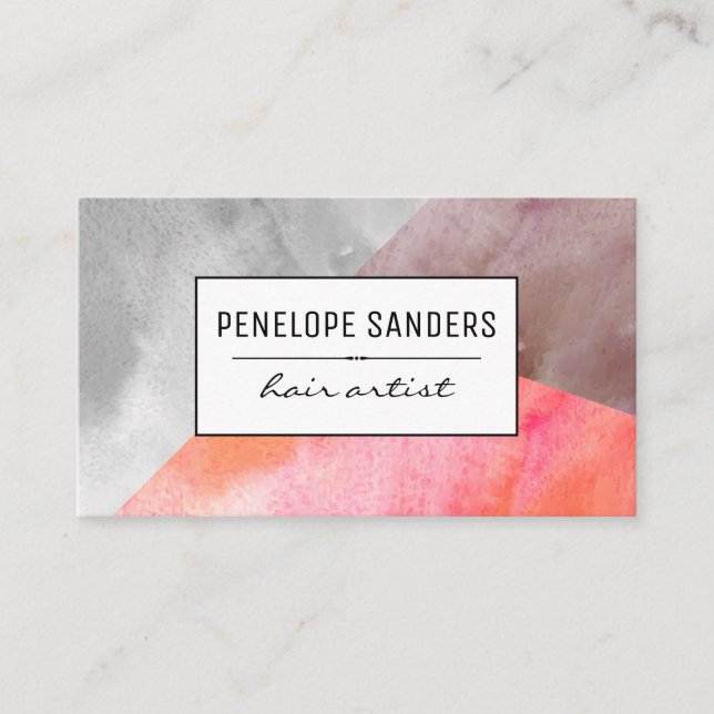 Etiqueta / Water Colour Panels Expressive Business Card (Front)