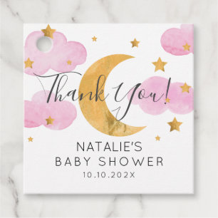 Etiquetas Para Recuerdos Moon & Stars pink Favour Tags