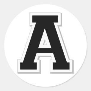 Étiquetez la lettre initiale A en Stickers Noir