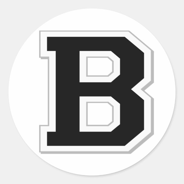 Étiquetez la lettre initiale B en Stickers Noir (Devant)