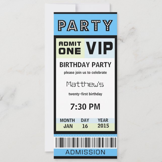 Étiquetez les 21èmes invitations de fête (Devant)