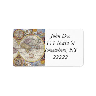 Étiquette 1626 cartes vintages du monde