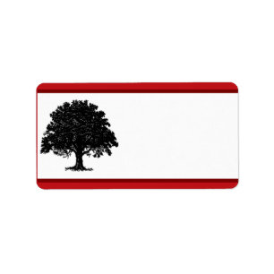 Étiquette 1,25 po x 2,75 po Adresse postale Arbre blanc Noir