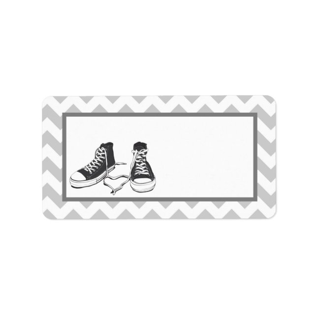 Étiquette 1,25 po x 2,75 po Adresse postale Baskets adolesce (Devant)