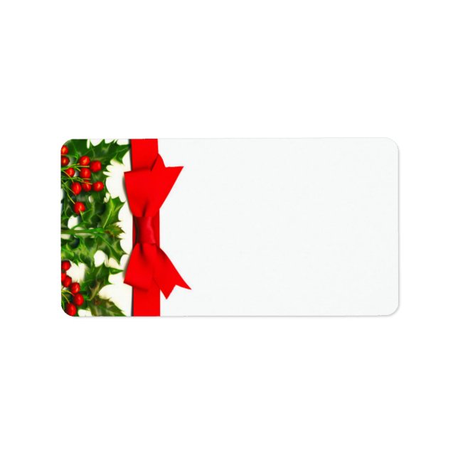 Étiquette 1,25 po x 2,75 po Adresse postale Berry Holly (Devant)