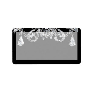 Étiquette 1,25 po x 2,75 po Adresse postale Bijoux en diaman