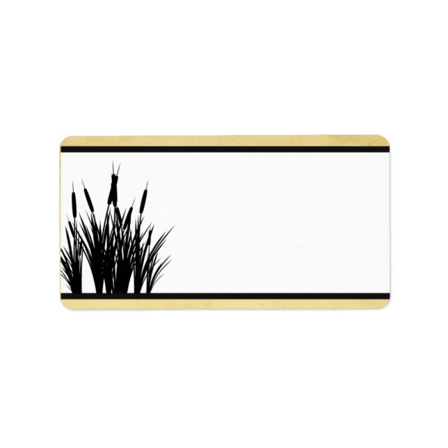 Étiquette 1,25 po x 2,75 po Adresse postale Cattail/Dragonfl (Devant)