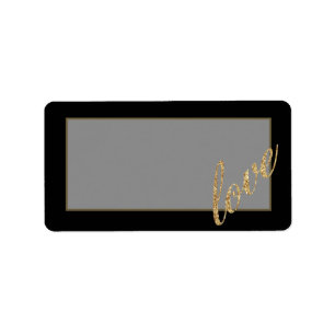 Étiquette 1,25 po x 2,75 po Adresse postale Gold Foil Partie